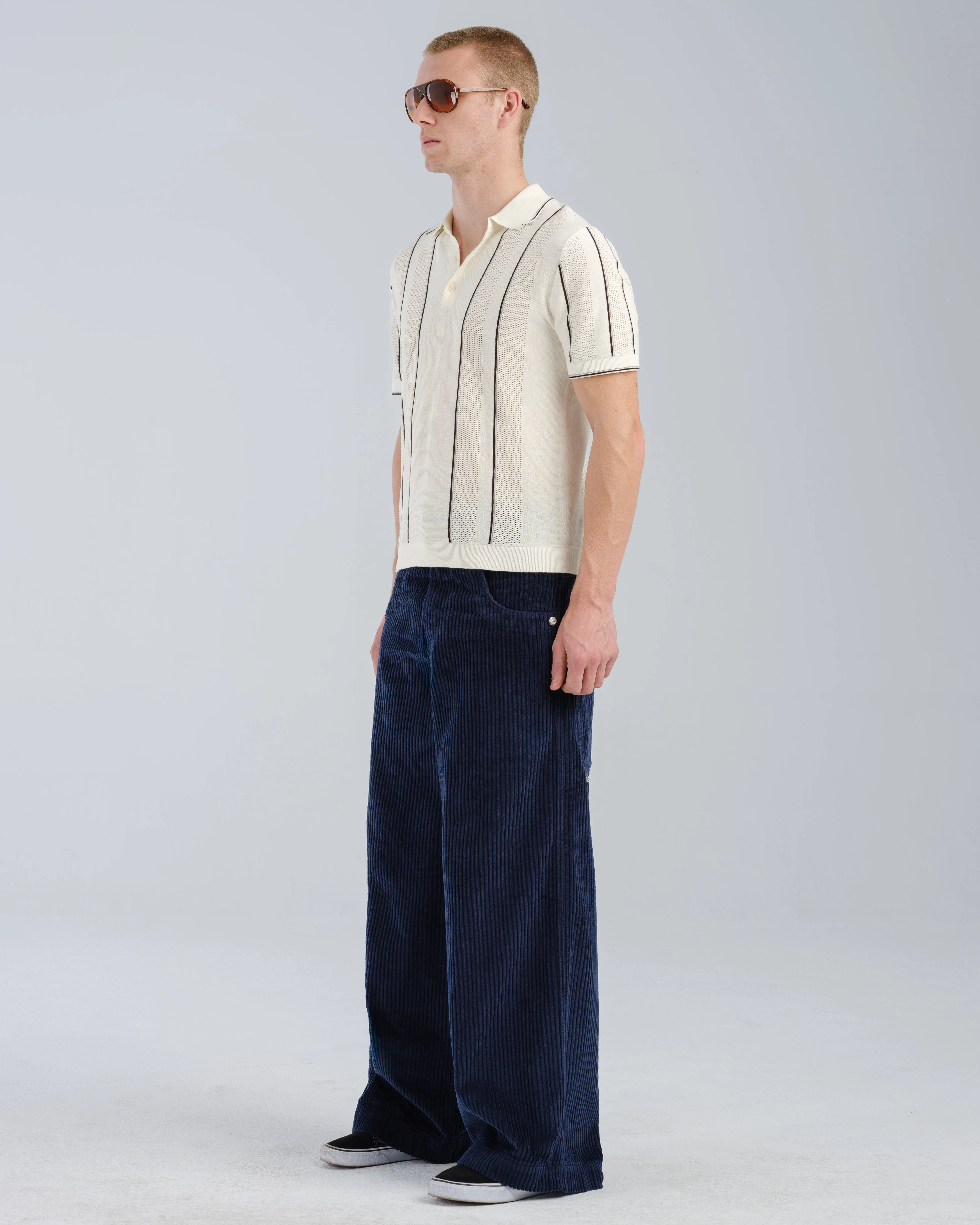 101 Twin Cannon. 26". 4 Wale Corduroy. Navy.