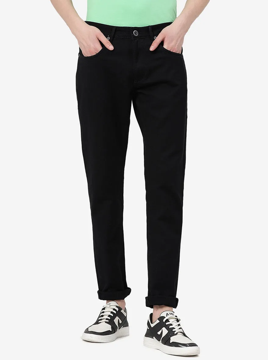 Black Striped Straight Fit Jeans | JadeBlue