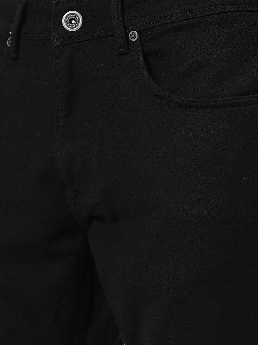 Black Striped Straight Fit Jeans | JadeBlue