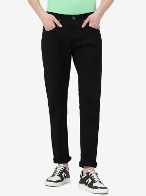 Black Striped Straight Fit Jeans | JadeBlue