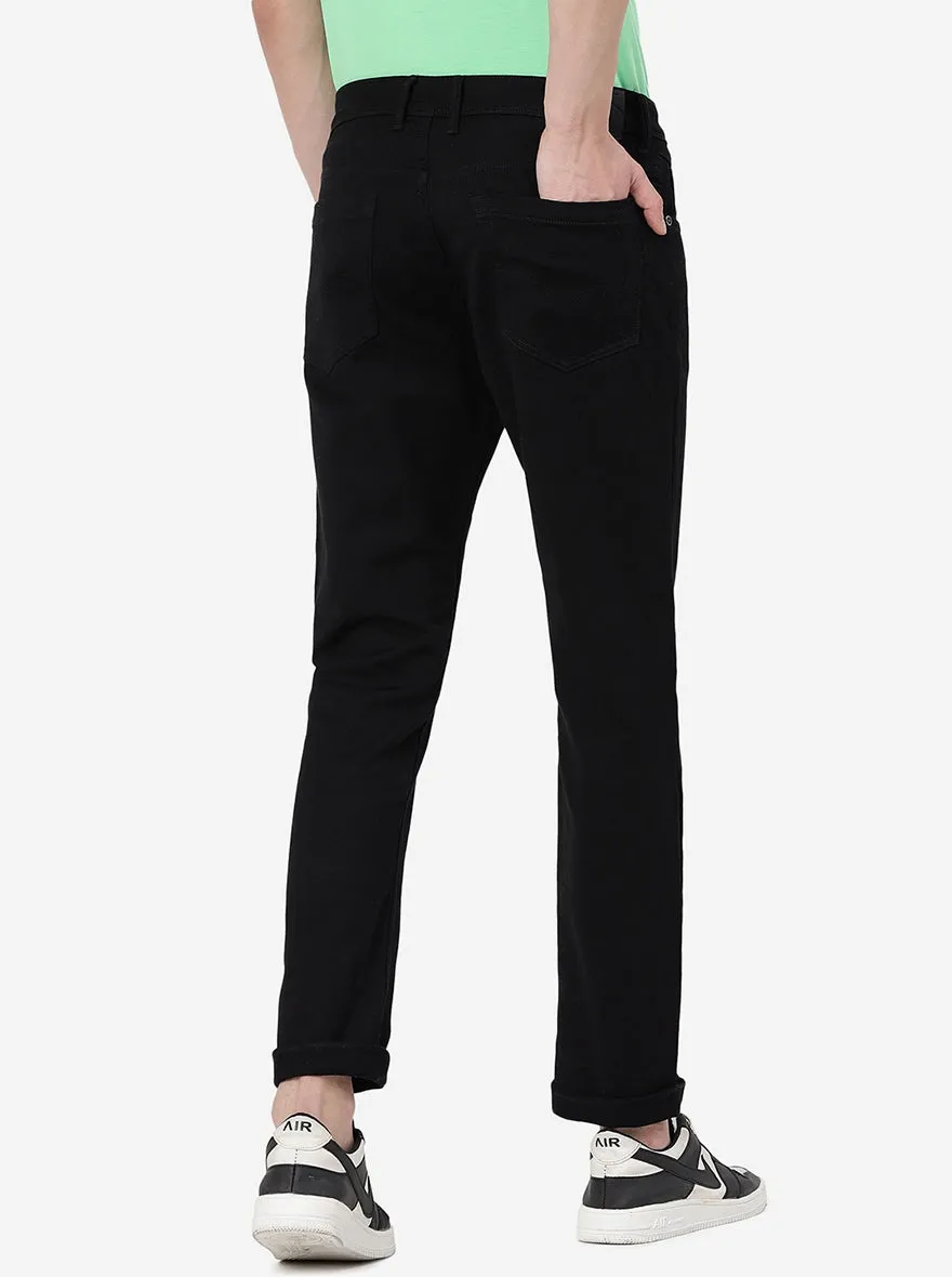 Black Striped Straight Fit Jeans | JadeBlue