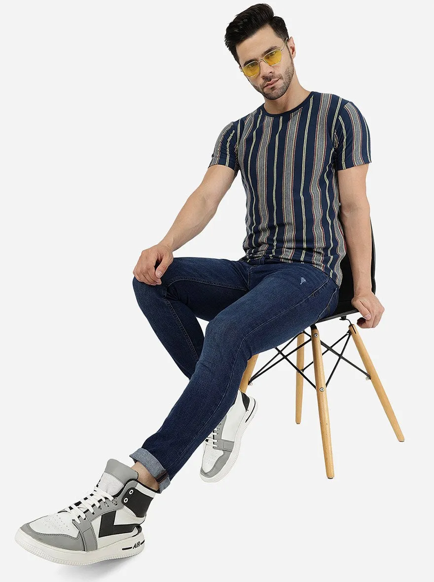 Blue Solid Urban Fit Jeans | Greenfibre