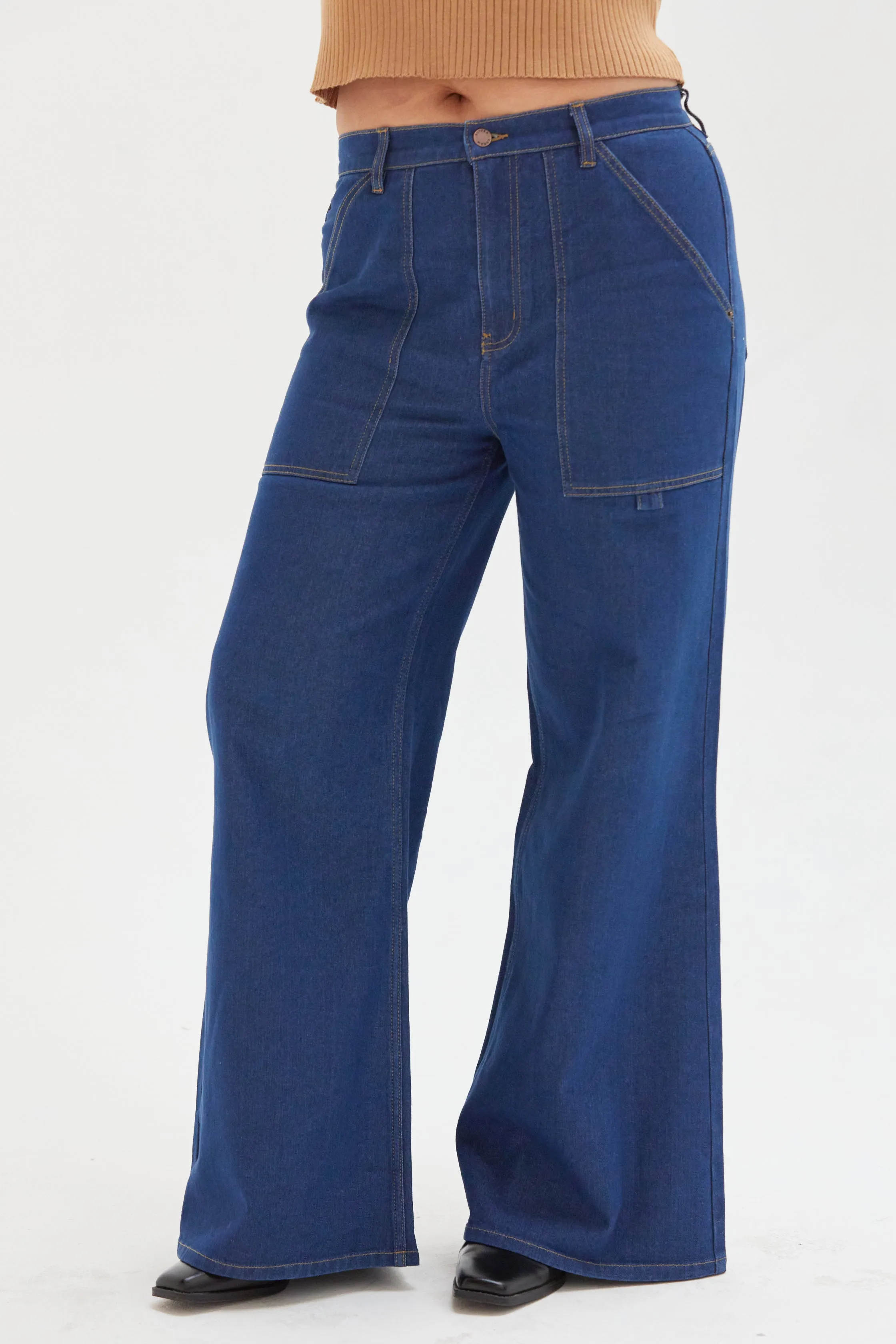Chapman High Rise Wide Leg Carpenter Indigo Rinse