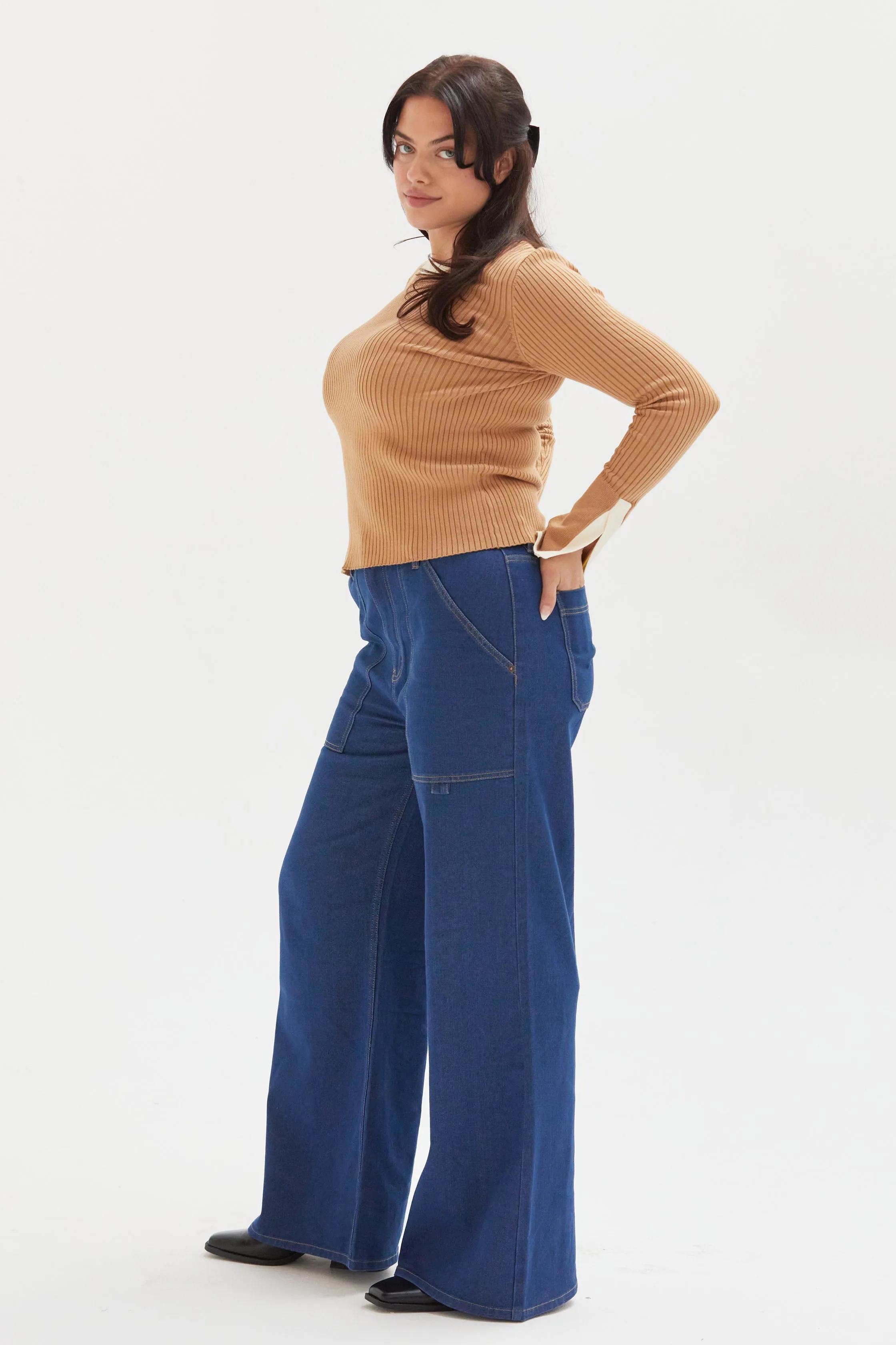 Chapman High Rise Wide Leg Carpenter Indigo Rinse