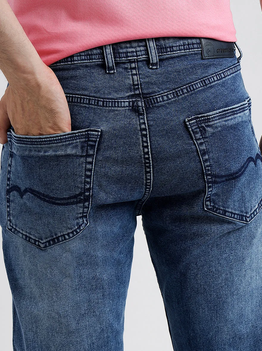 Cloud Blue Washed Straight Fit Jeans | Greenfibre