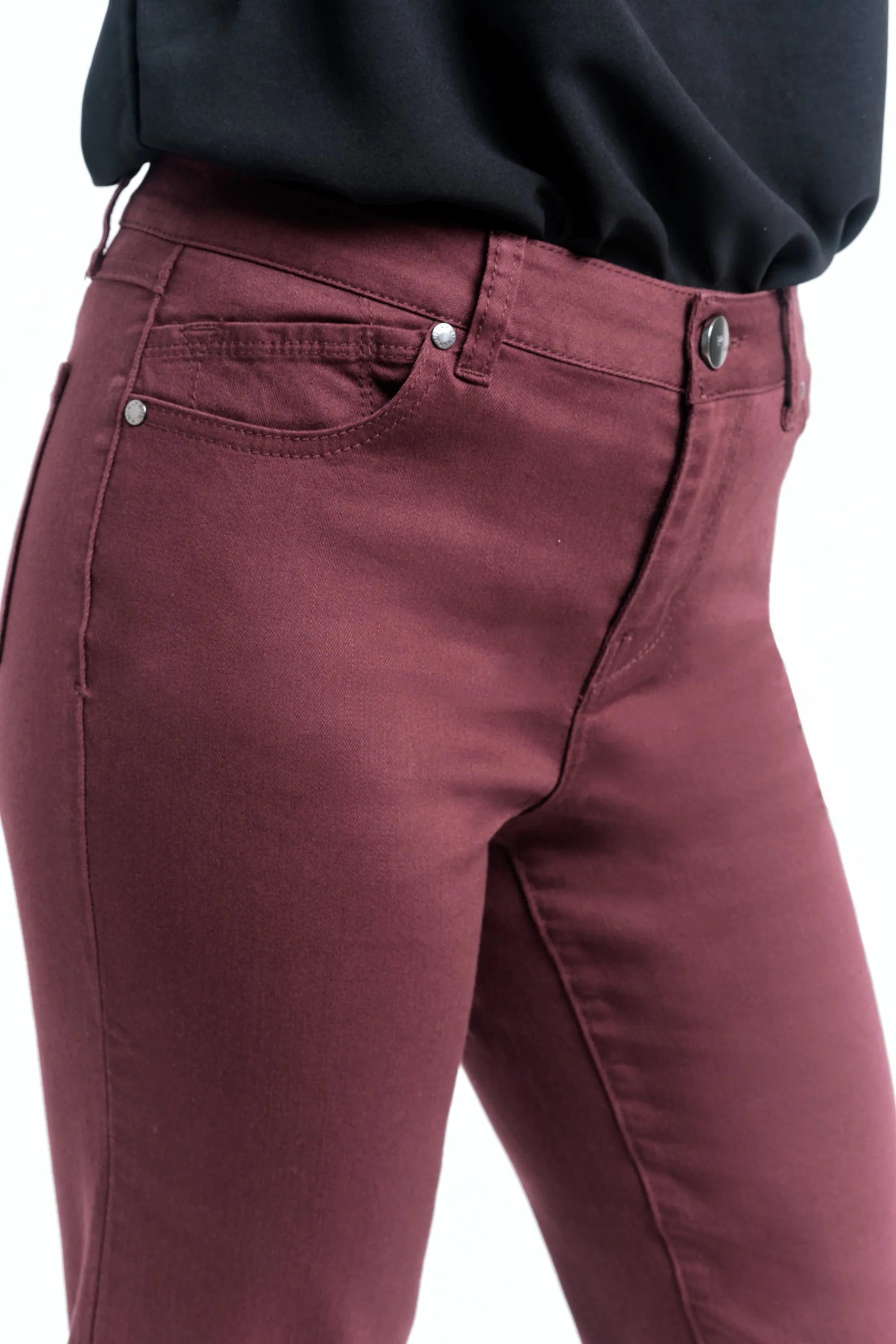 Color Denim Demi-Boot In Rumba Red