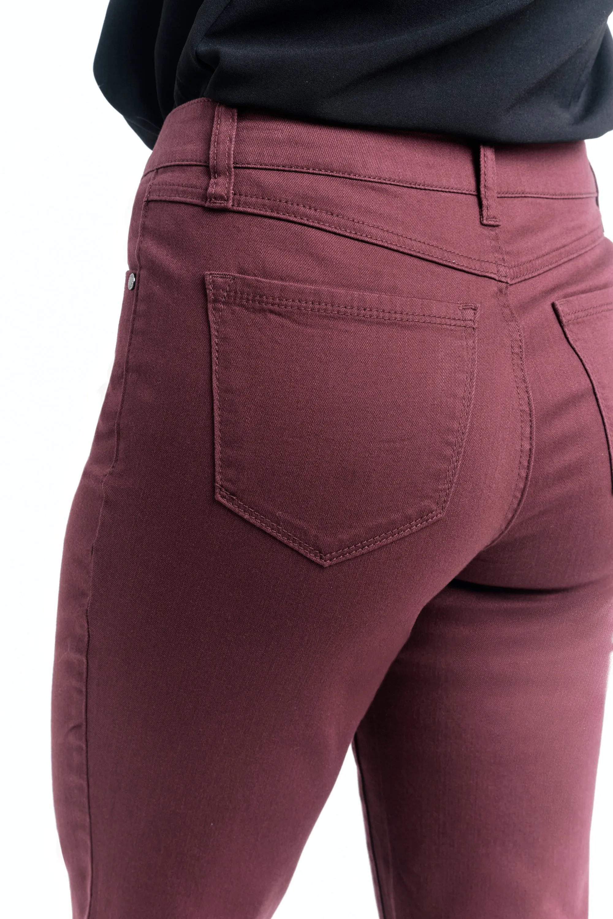 Color Denim Demi-Boot In Rumba Red