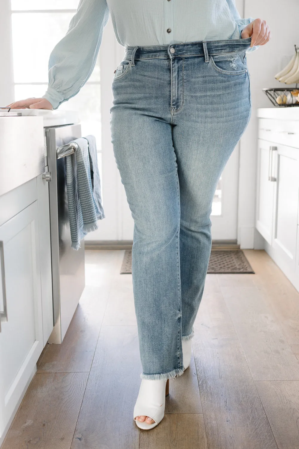 Dana High Rise Bootcut with Fray Hem - PLUS
