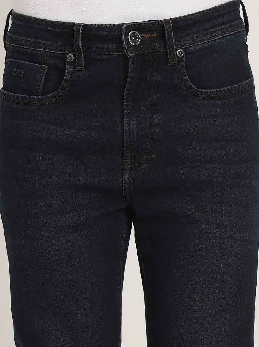 Dark Blue Washed Straight Fit Jeans | JadeBlue