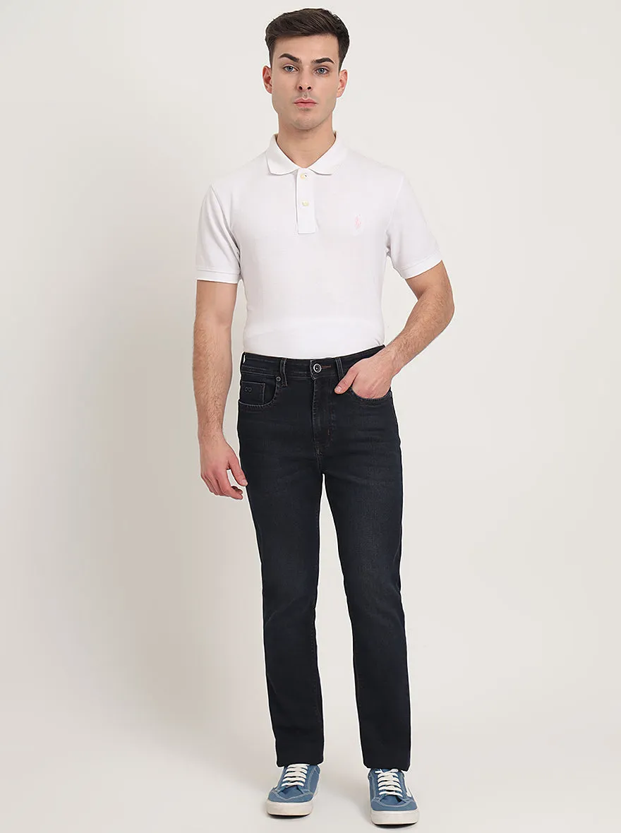 Dark Blue Washed Straight Fit Jeans | JadeBlue