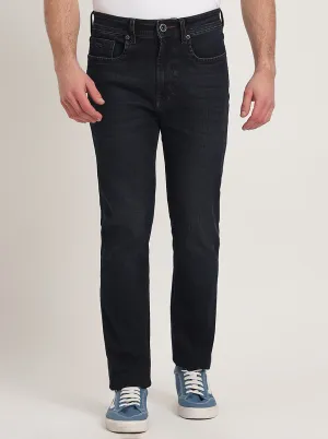 Dark Blue Washed Straight Fit Jeans | JadeBlue
