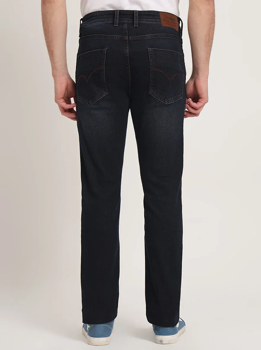 Dark Blue Washed Straight Fit Jeans | JadeBlue
