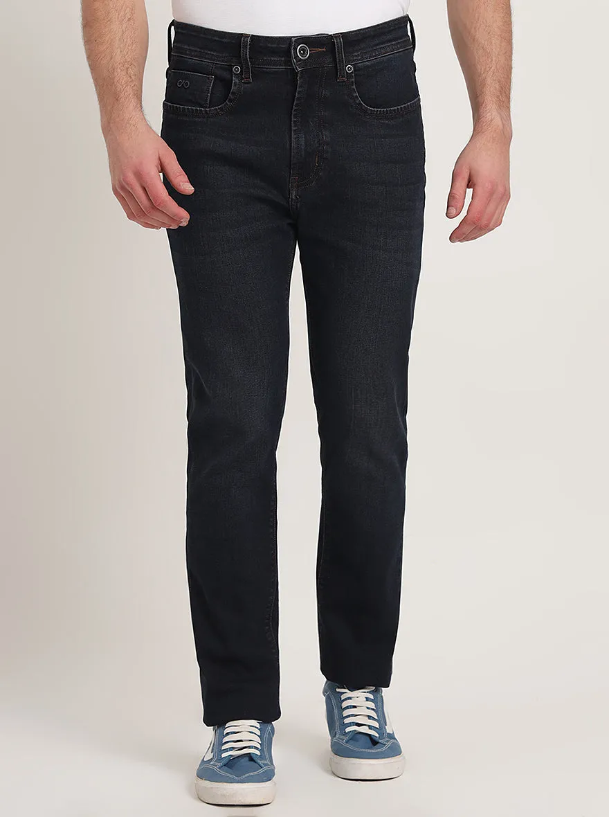Dark Blue Washed Straight Fit Jeans | JadeBlue