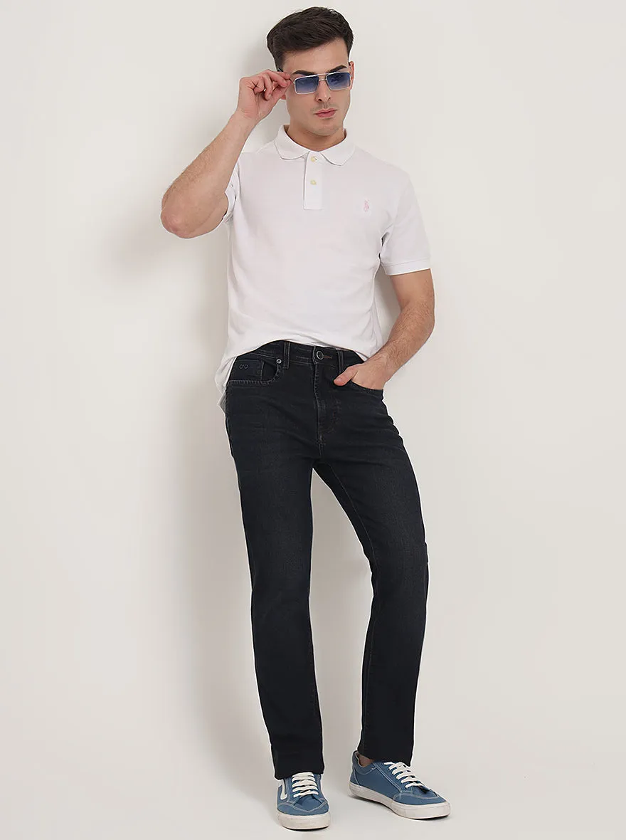 Dark Blue Washed Straight Fit Jeans | JadeBlue