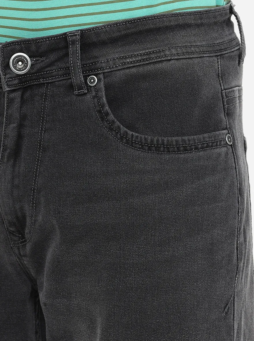 Dark Grey Washed Straight Fit Jeans | JadeBlue