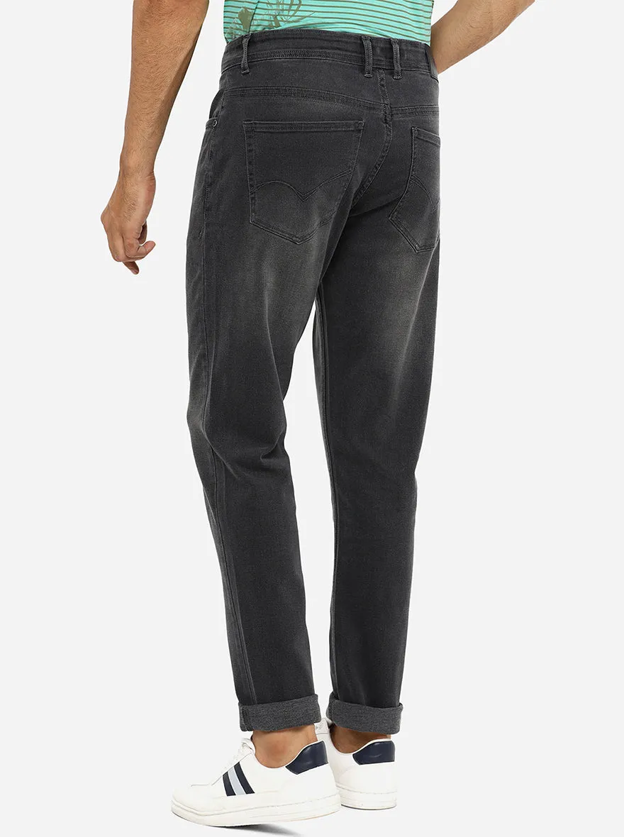 Dark Grey Washed Straight Fit Jeans | JadeBlue