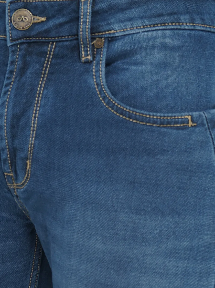 Denim Blue Washed Slim Fit Jeans | JadeBlue