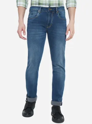 Denim Blue Washed Slim Fit Jeans | JadeBlue