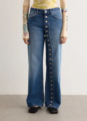 Denim Jeans with Button Details