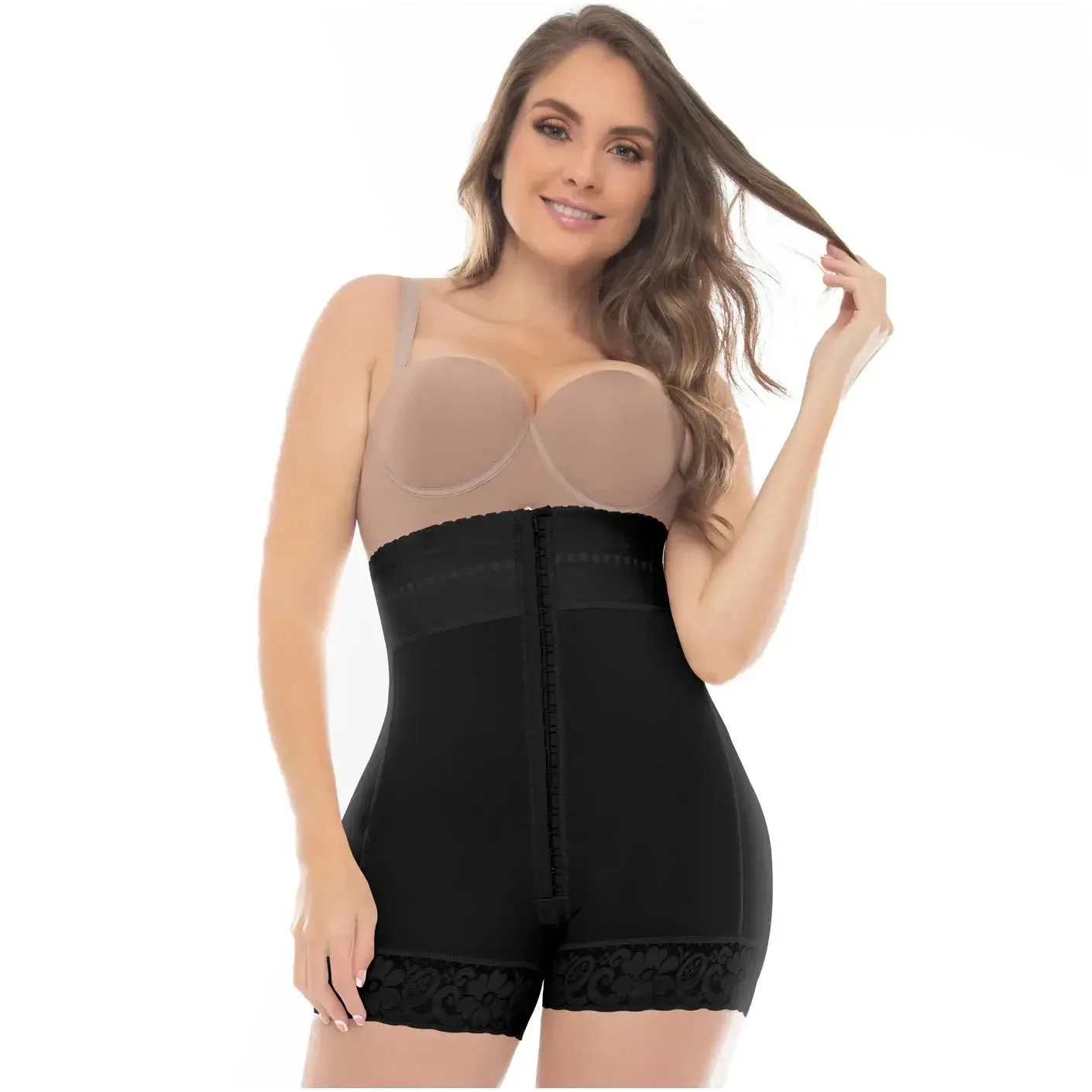 Fajas Colombianas UpLady 6204 | Butt Lifter Tummy Control Mid-Thigh Shapewear Shorts – High Compression Powernet