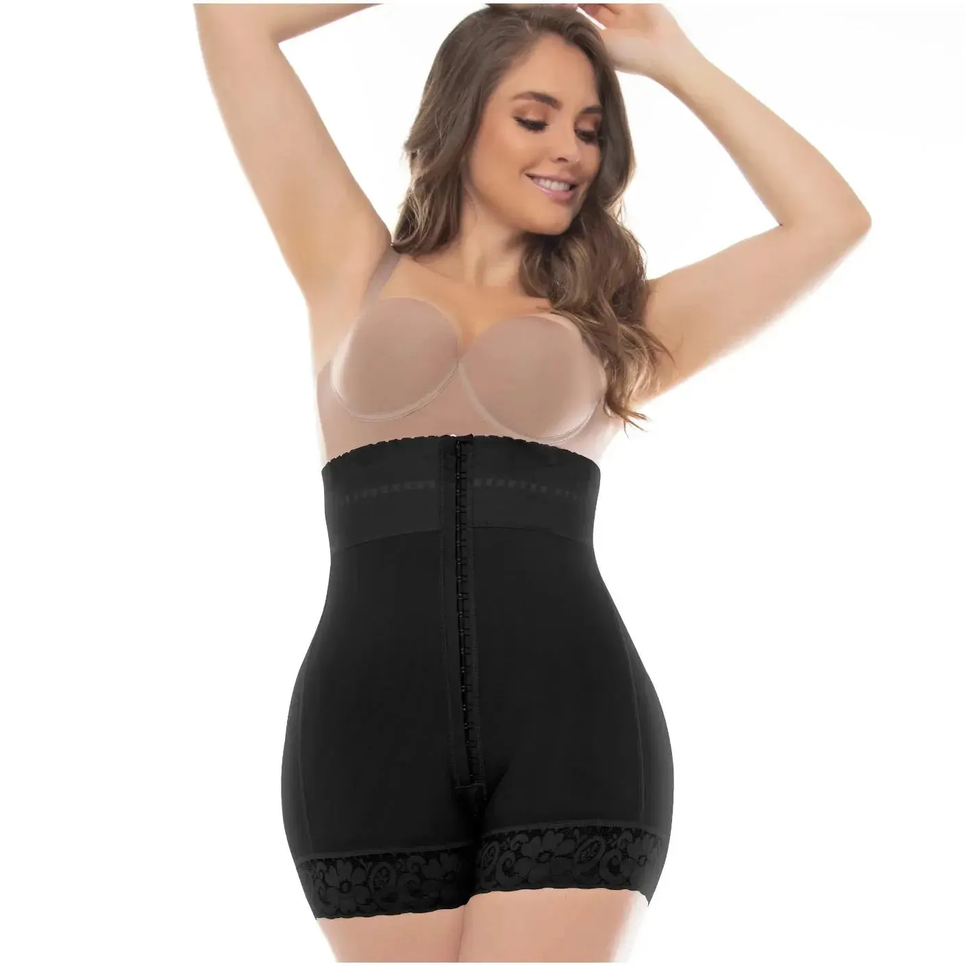 Fajas Colombianas UpLady 6204 | Butt Lifter Tummy Control Mid-Thigh Shapewear Shorts – High Compression Powernet