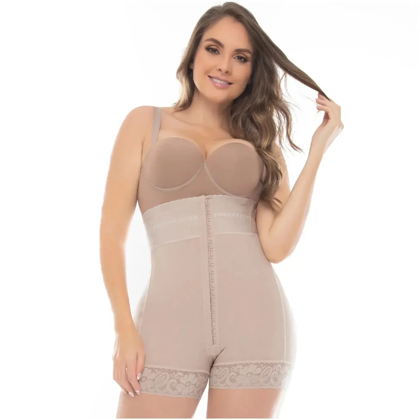 Fajas Colombianas UpLady 6204 | Butt Lifter Tummy Control Mid-Thigh Shapewear Shorts – High Compression Powernet