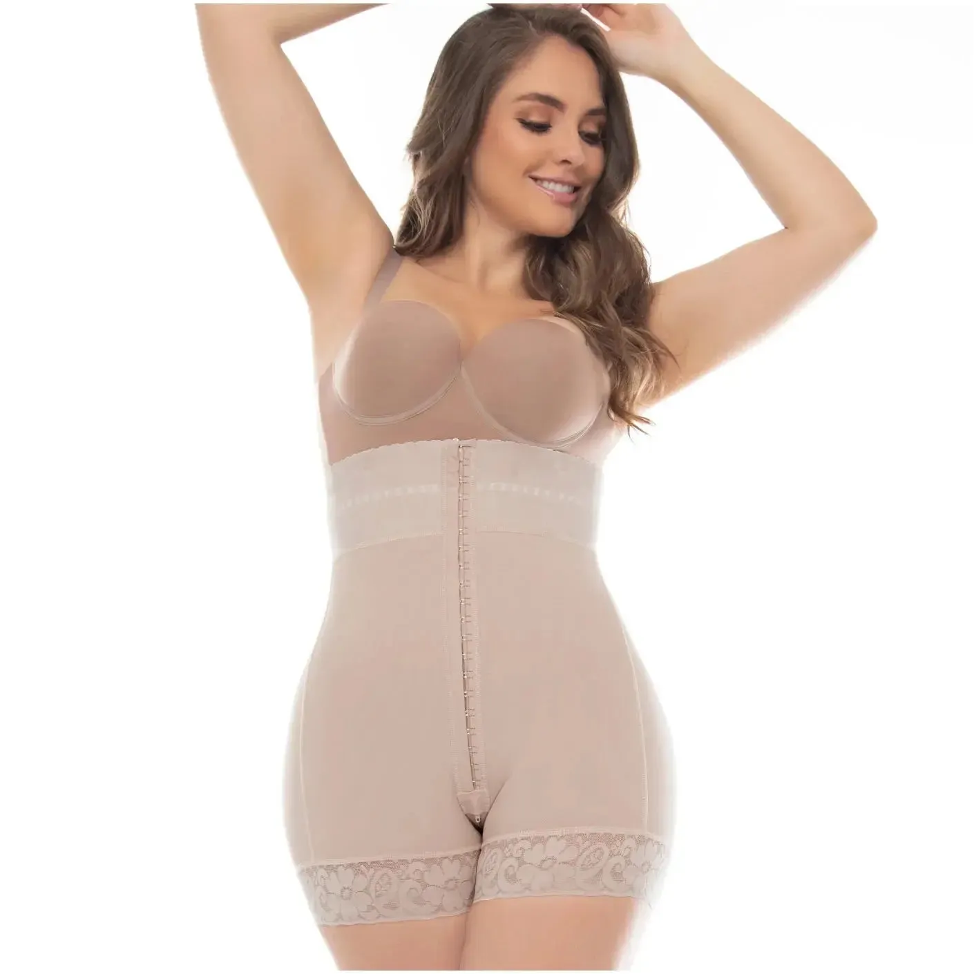 Fajas Colombianas UpLady 6204 | Butt Lifter Tummy Control Mid-Thigh Shapewear Shorts – High Compression Powernet