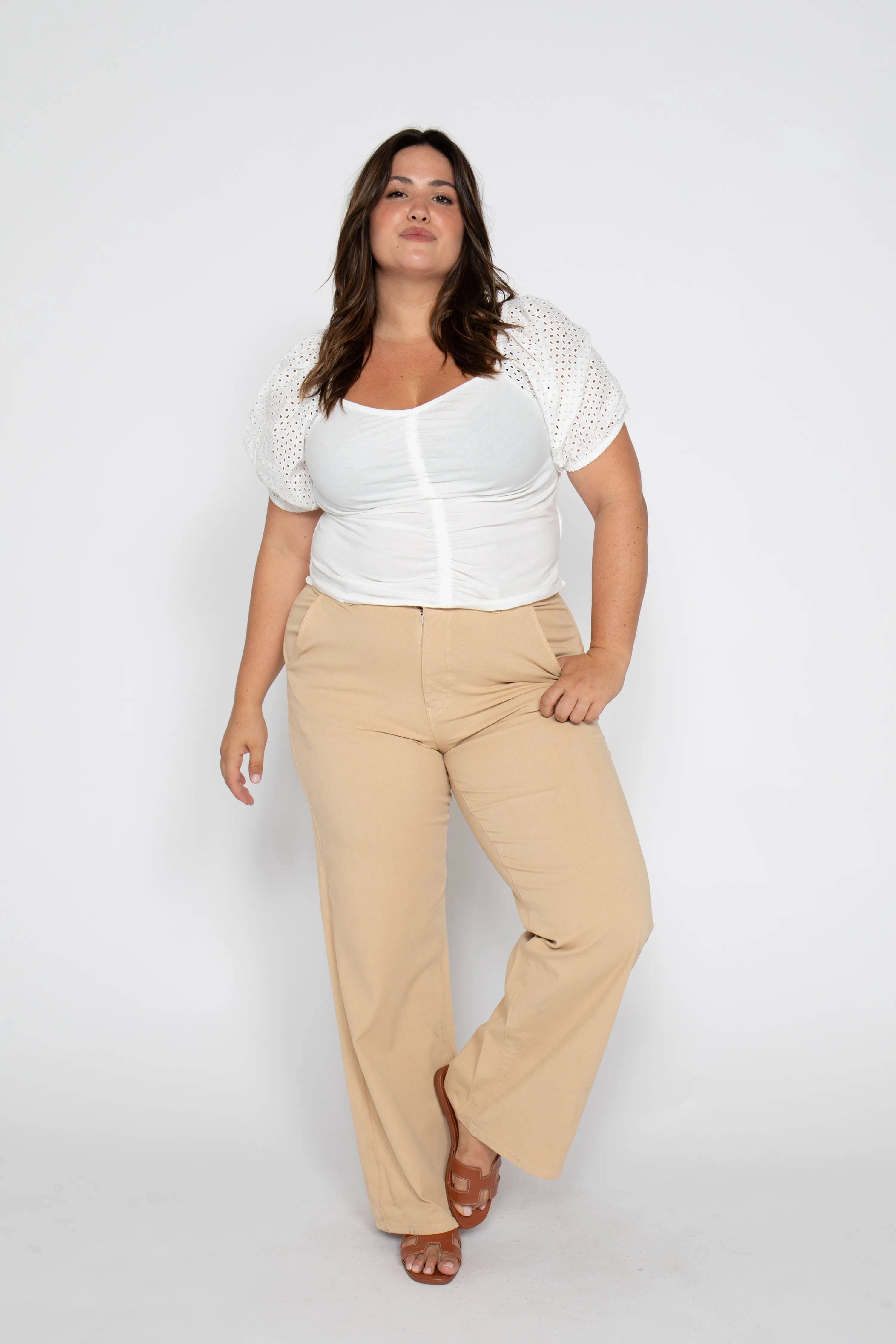 Flora Stretch Trouser Almond Buff