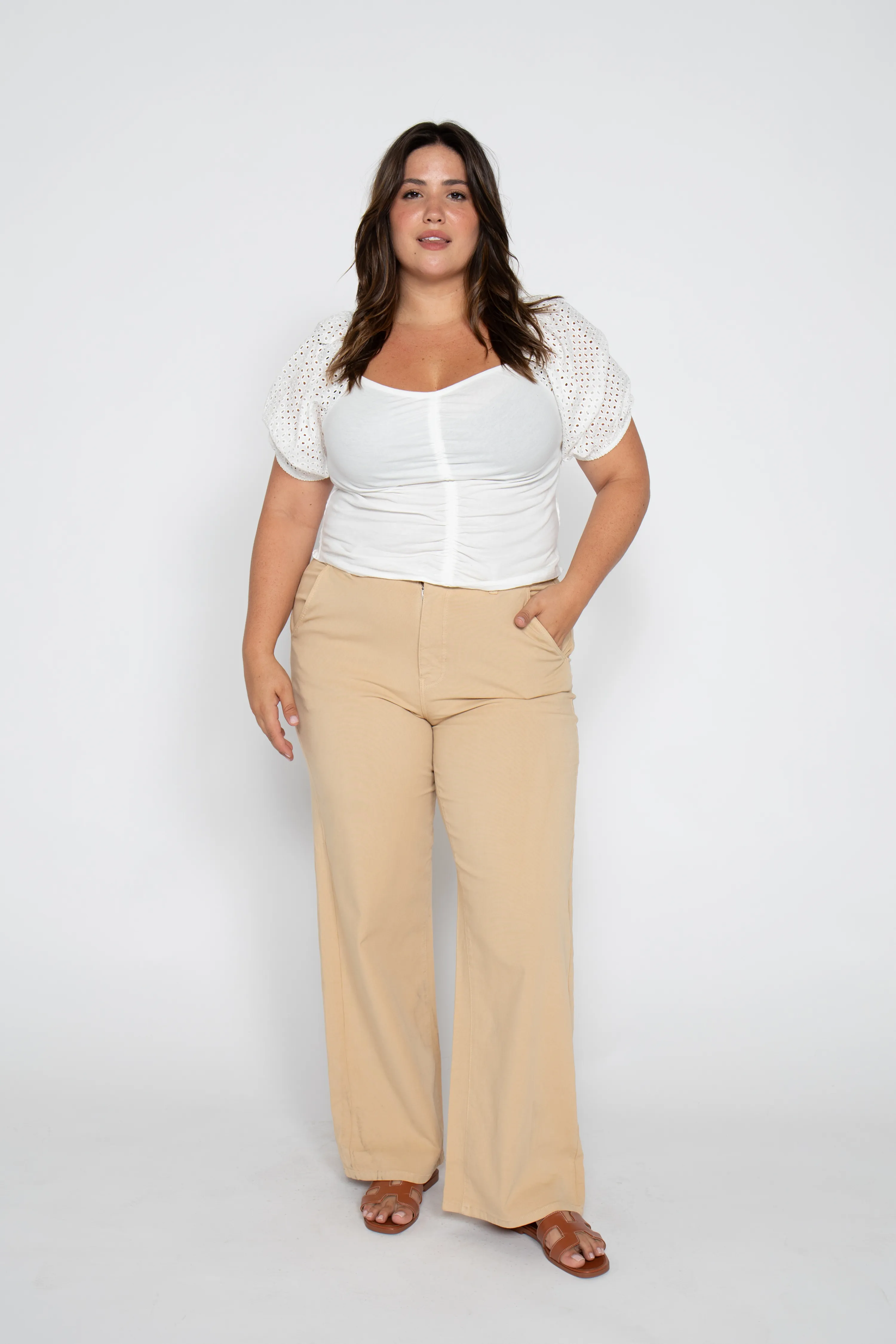 Flora Stretch Trouser Almond Buff
