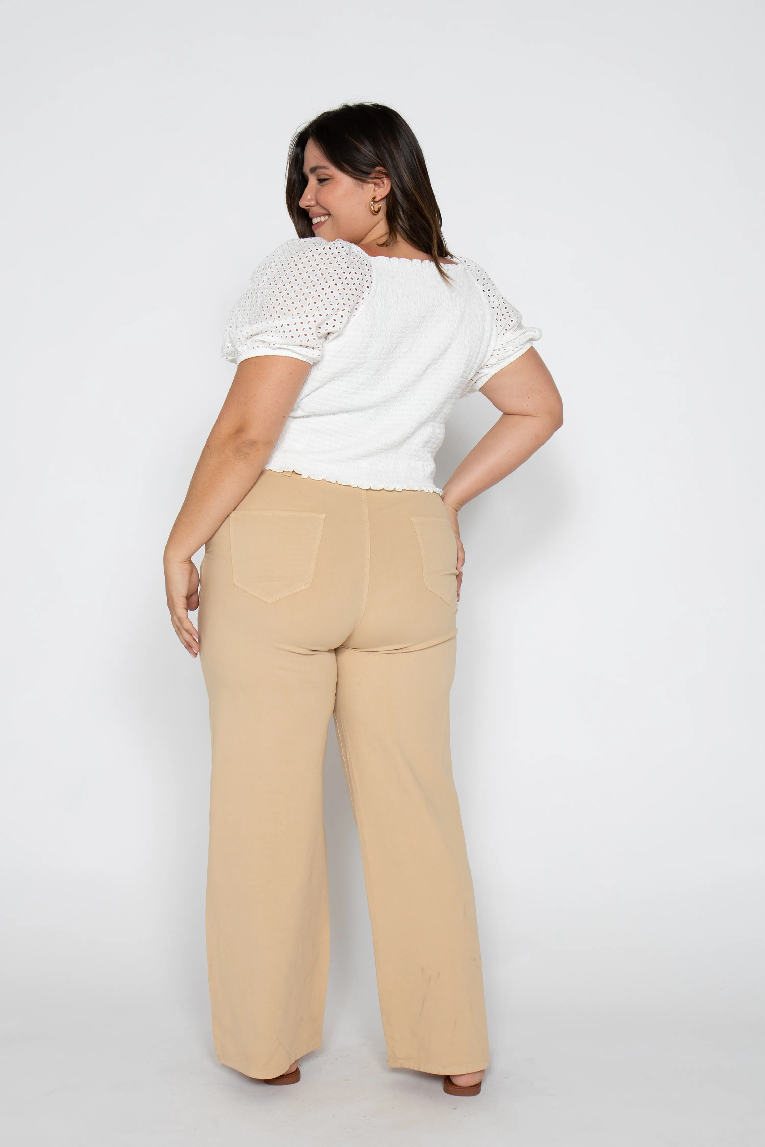 Flora Stretch Trouser Almond Buff