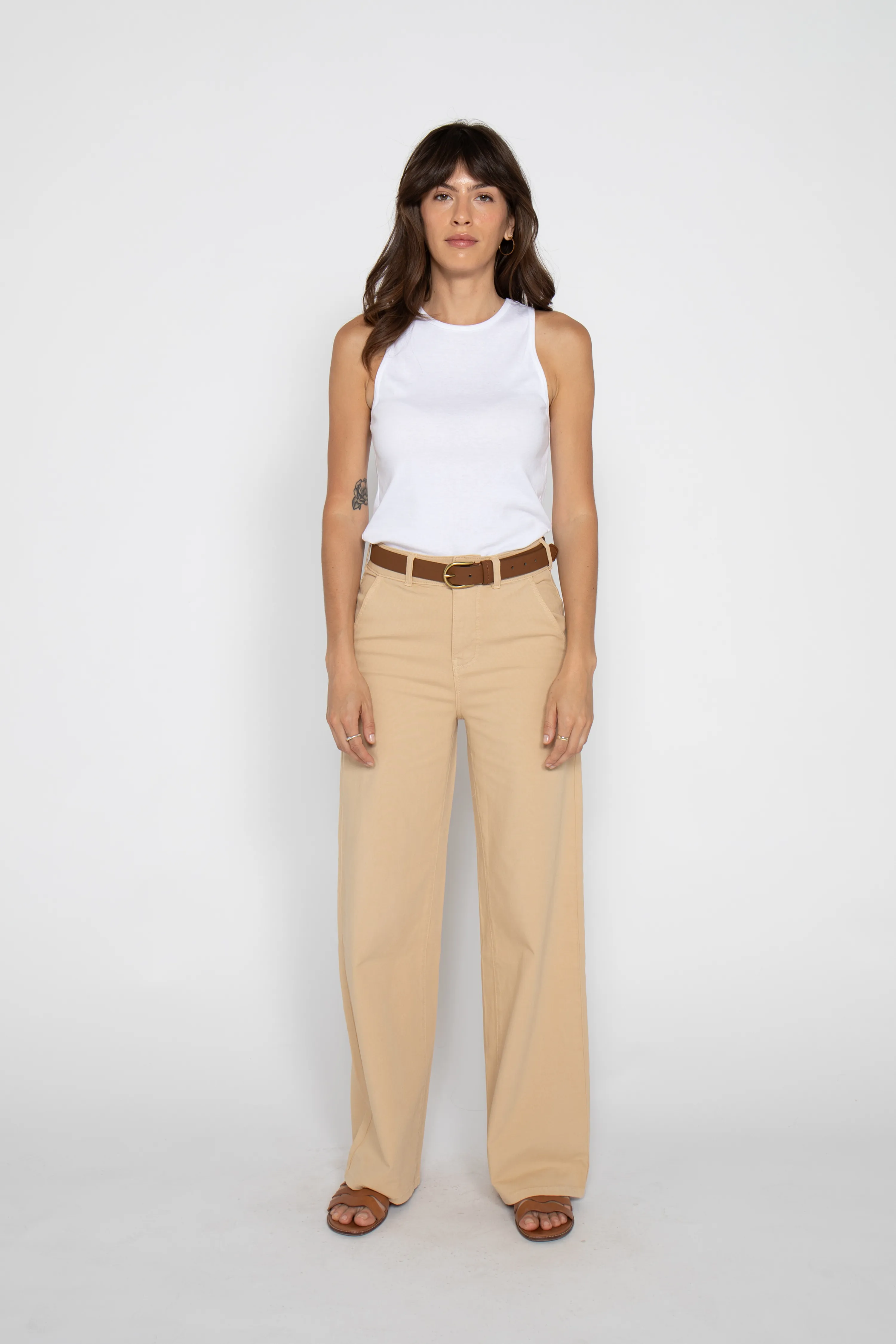 Flora Stretch Trouser Almond Buff