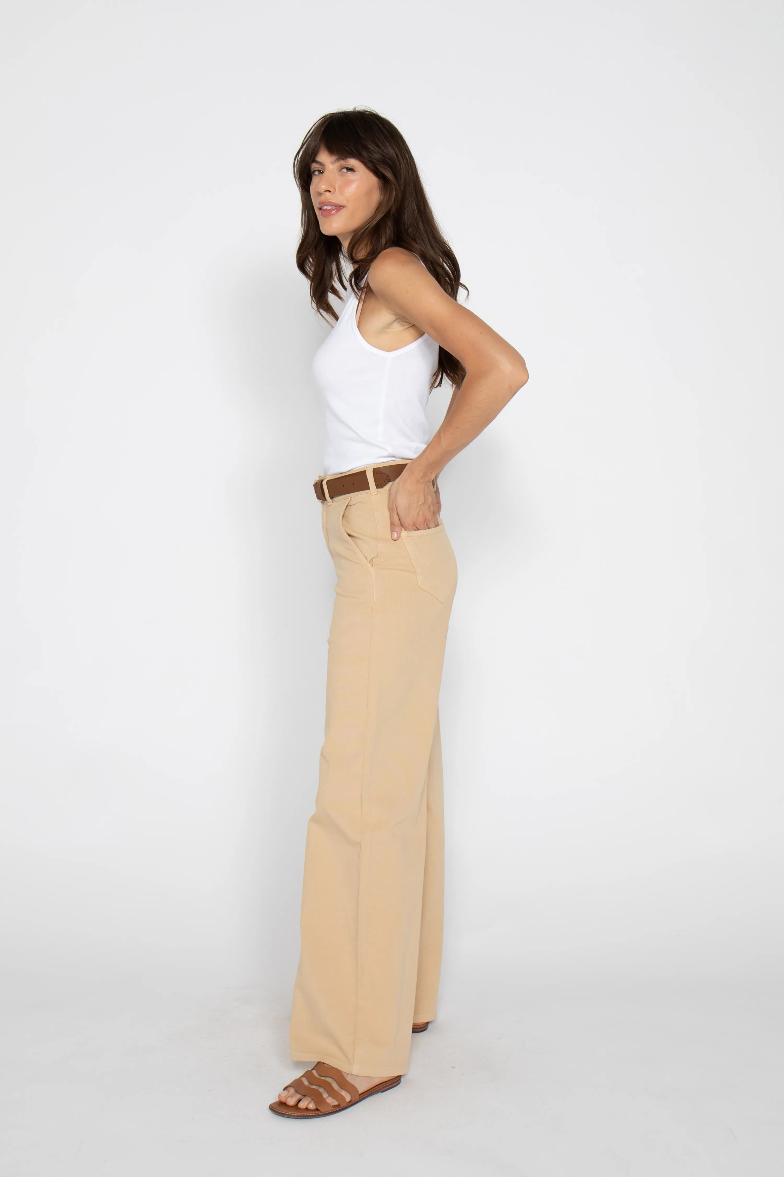Flora Stretch Trouser Almond Buff