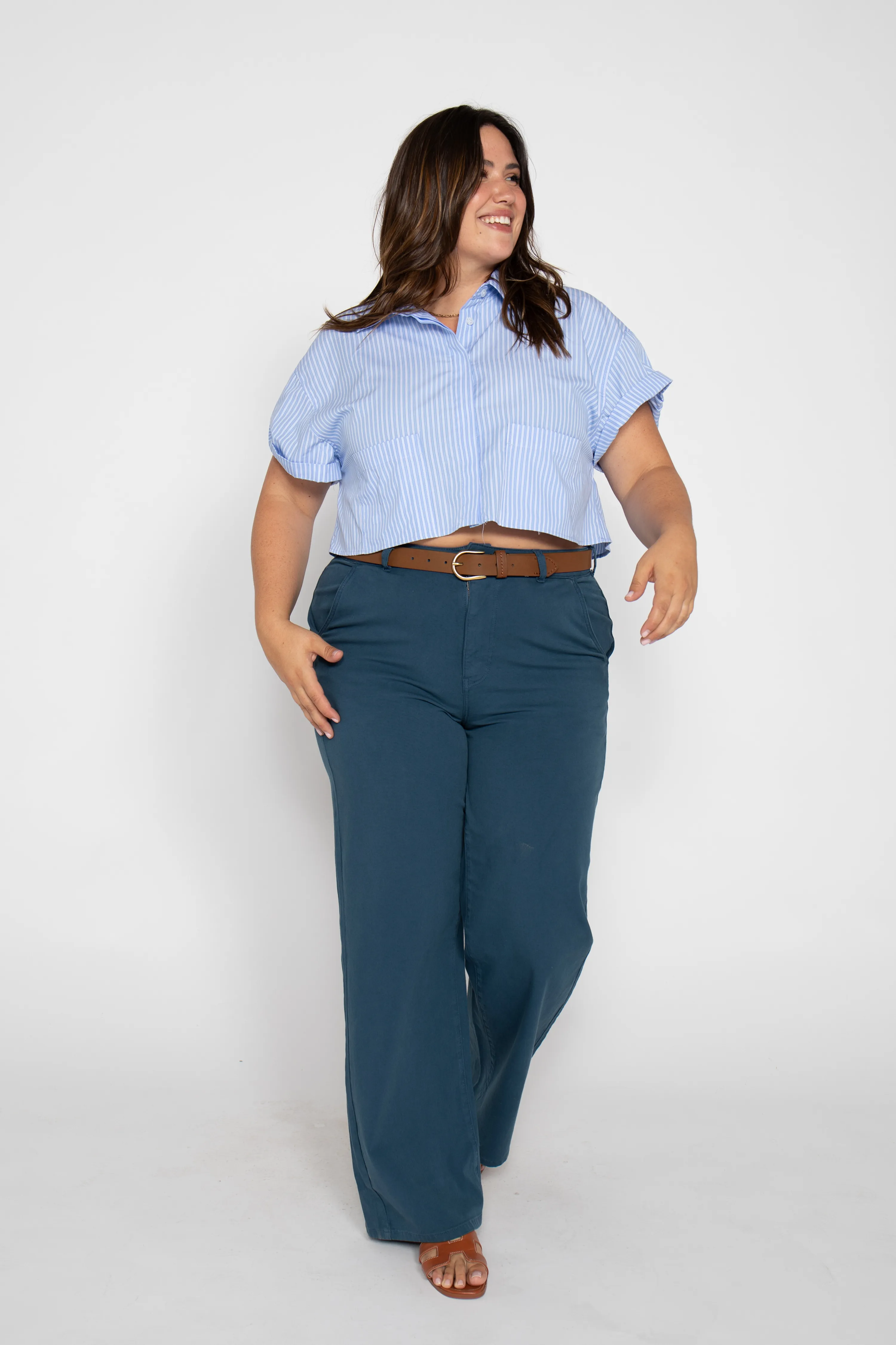 Flora Stretch Trouser Majolica Blue