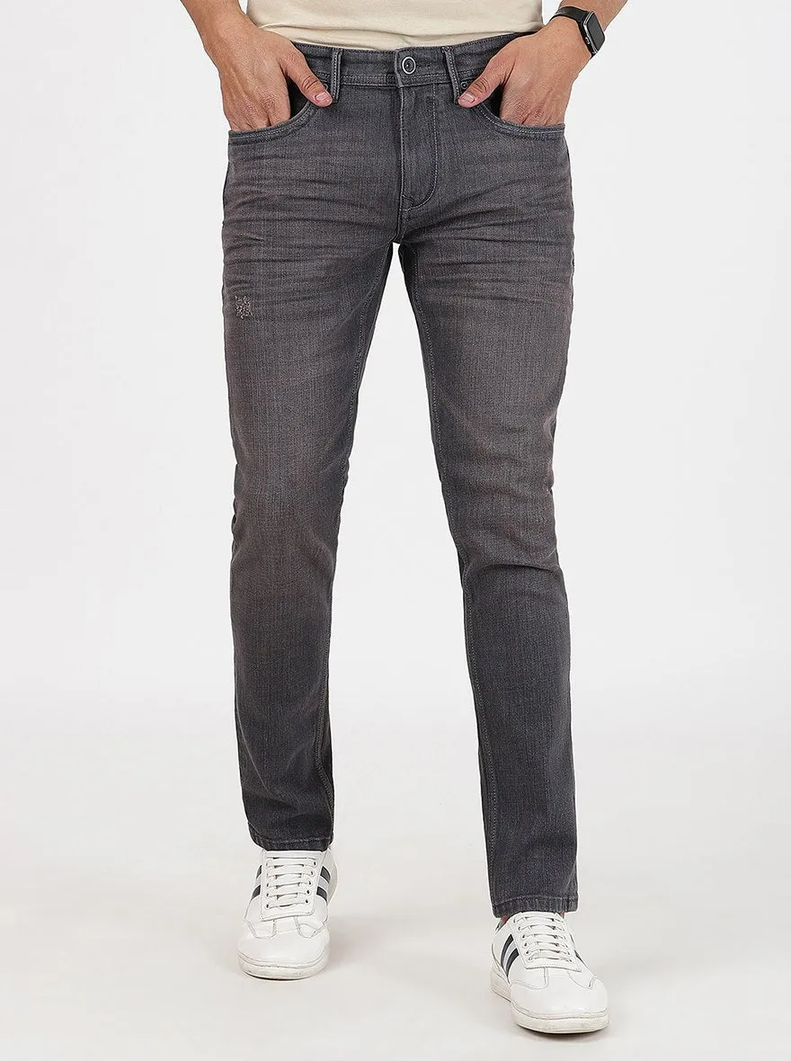 Grey Washed Slim Fit Jeans | JadeBlue