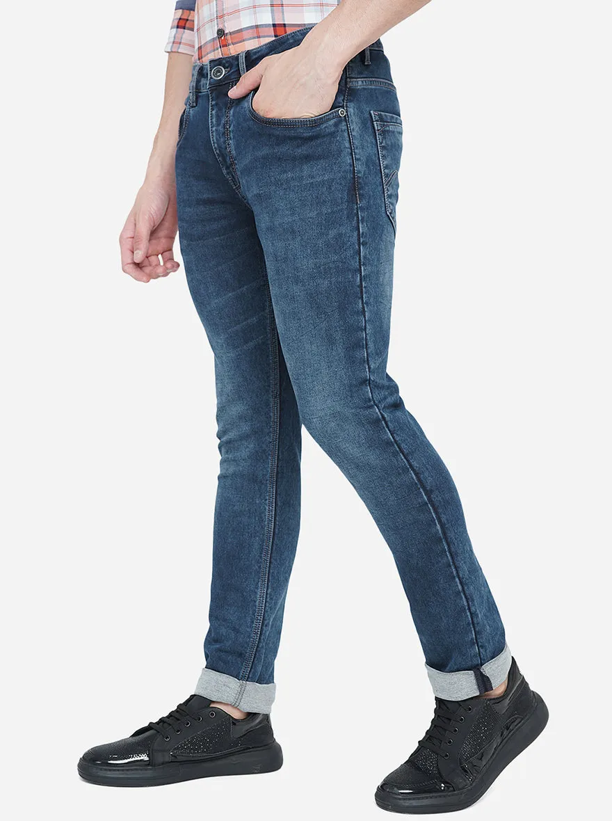 Ink Blue Washed Slim Fit Jeans | JadeBlue