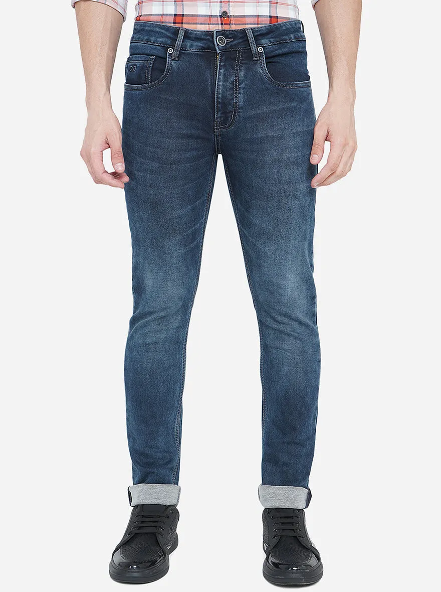 Ink Blue Washed Slim Fit Jeans | JadeBlue