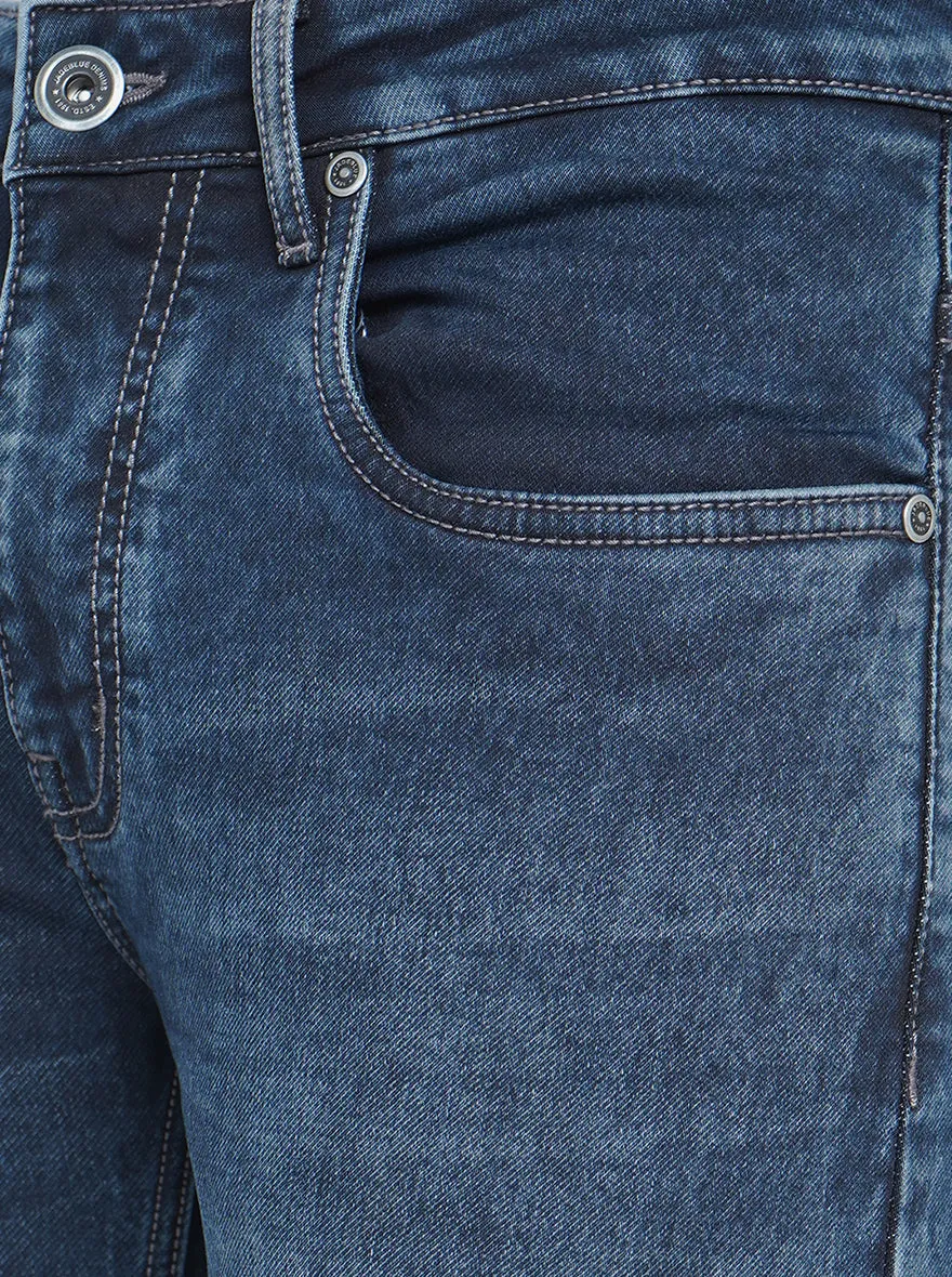 Ink Blue Washed Slim Fit Jeans | JadeBlue