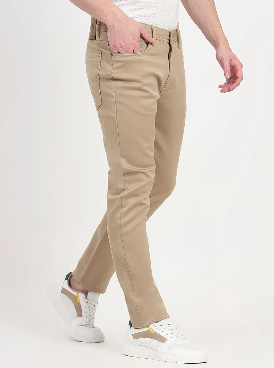 Khaki Washed Slim Fit Jeans | JadeBlue