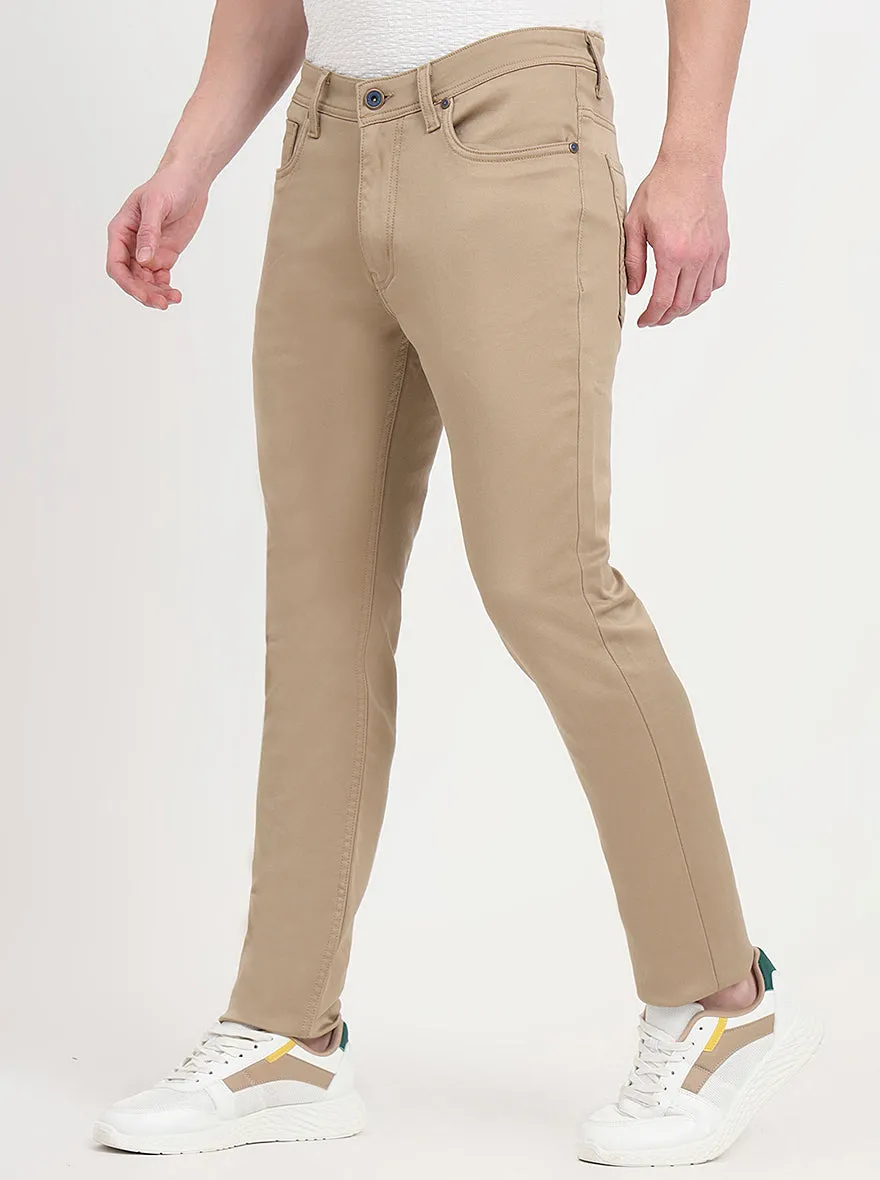 Khaki Washed Slim Fit Jeans | JadeBlue