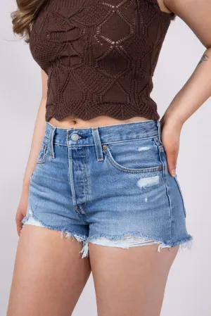Levi’s 501 Original Blow Big Horns Denim Shorts for Women | 56327-0459