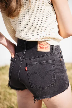 Levi’s 501 Original Denim Shorts for Women in Lunar Black | 56327-0112