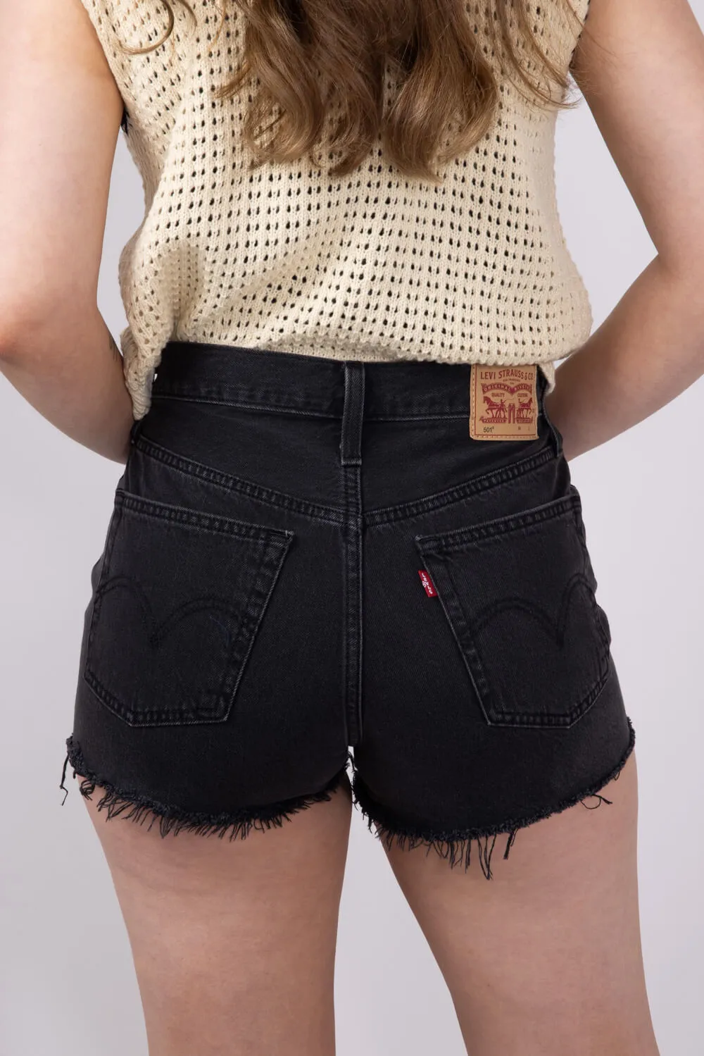 Levi’s 501 Original Denim Shorts for Women in Lunar Black | 56327-0112