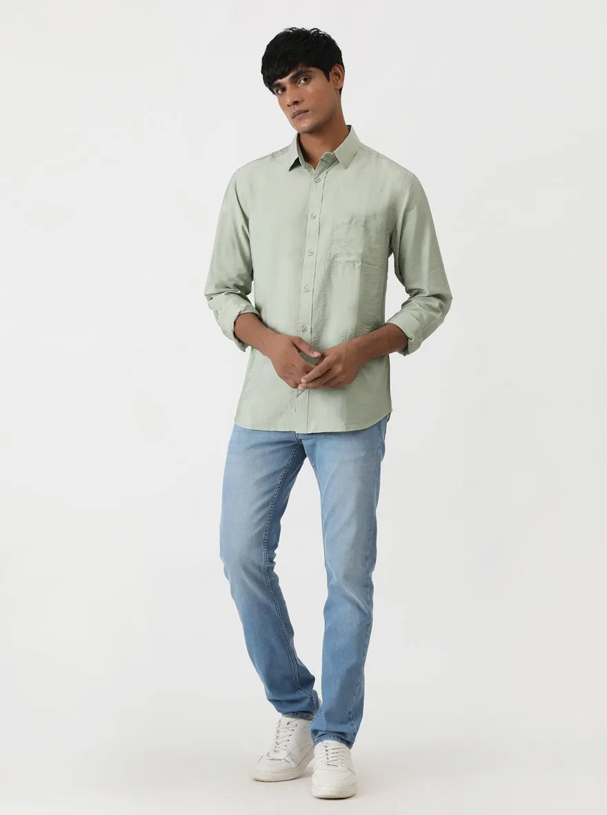 Light Blue Washed Straight Fit Jeans | Greenfibre