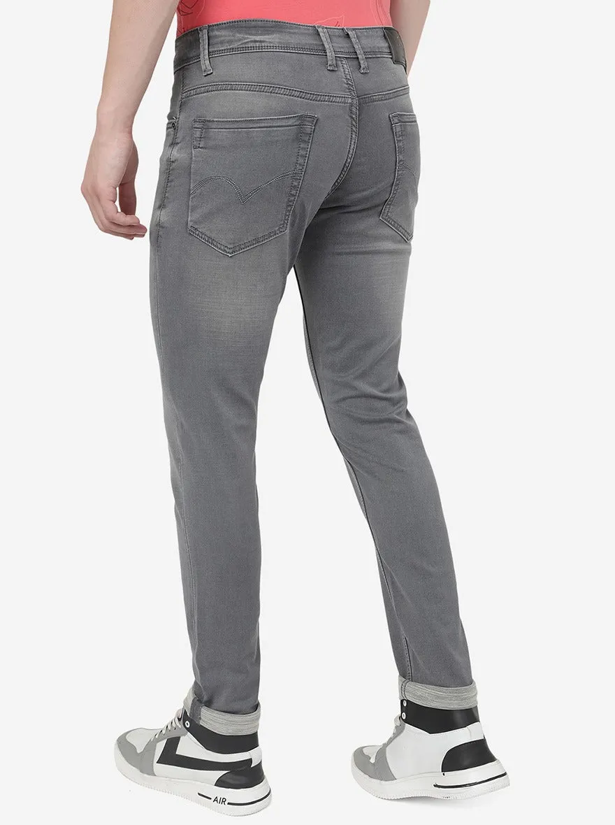 Light Grey Washed Slim Fit Jeans | JadeBlue