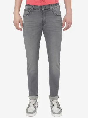 Light Grey Washed Slim Fit Jeans | JadeBlue