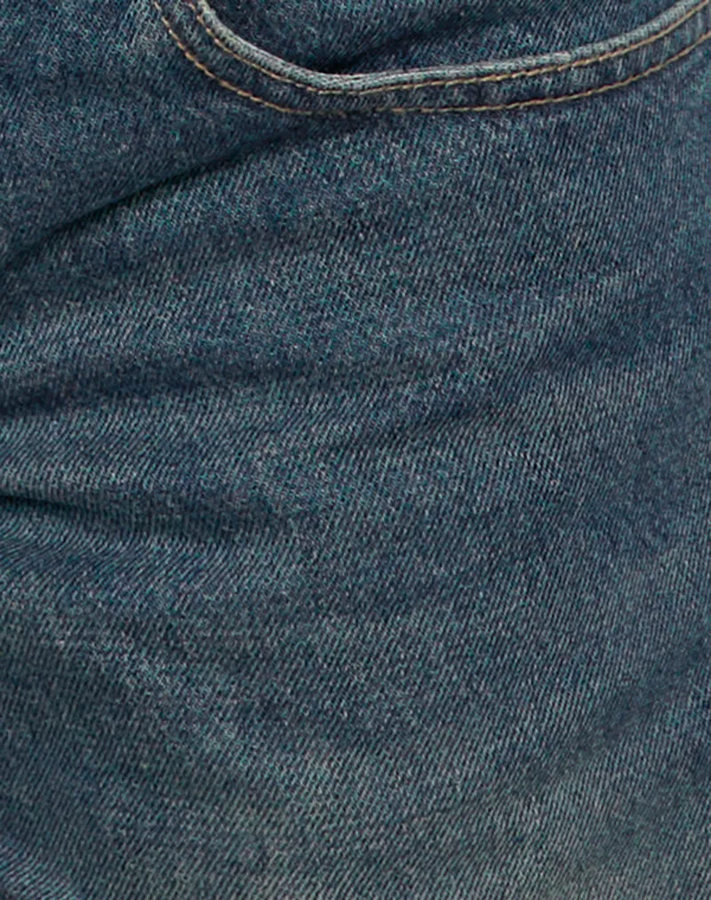 Low Rise Parallel Jeans in Vintage Green Used