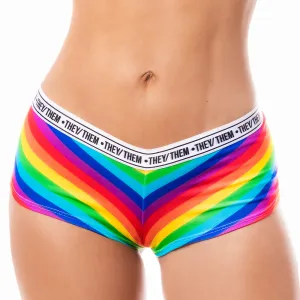 Mapale They/Them Cheeky Rainbow Shorts