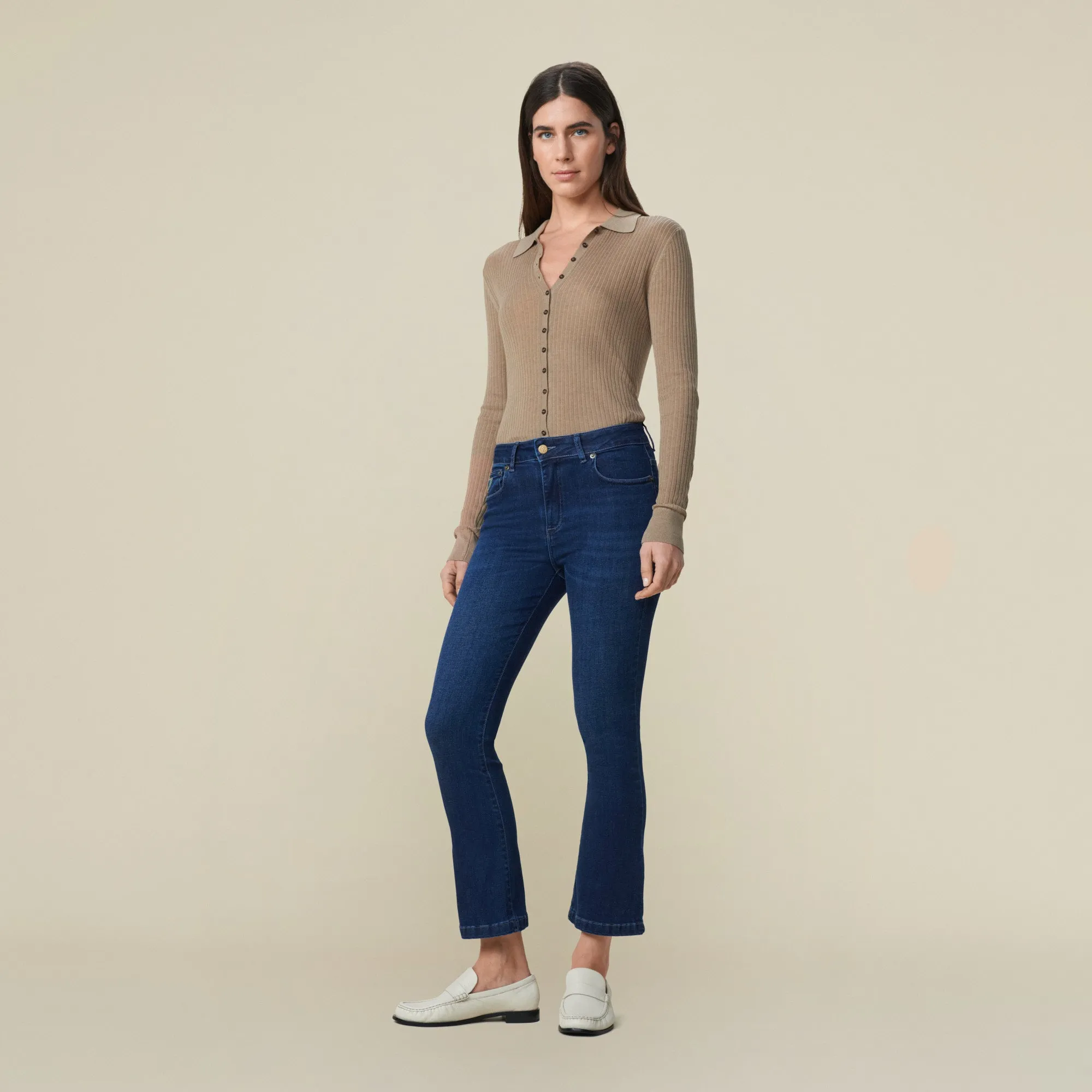 Marbella Marconi Mist - Mid Rise Flare