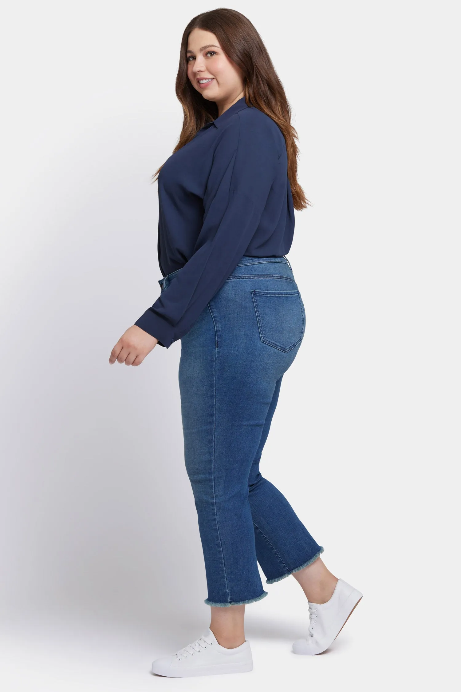Marilyn Straight Ankle Jeans In Plus Size - Blue Ridge
