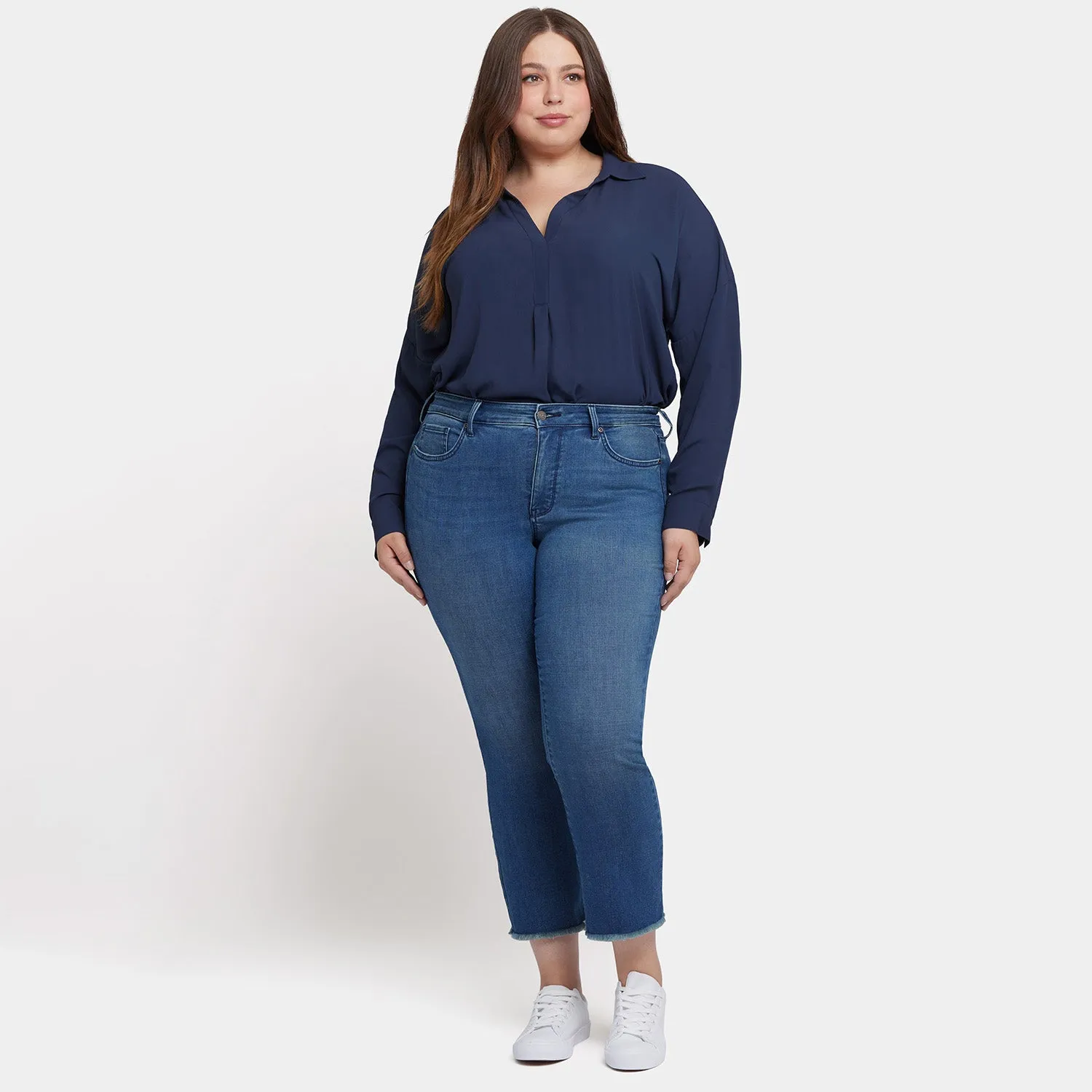 Marilyn Straight Ankle Jeans In Plus Size - Blue Ridge